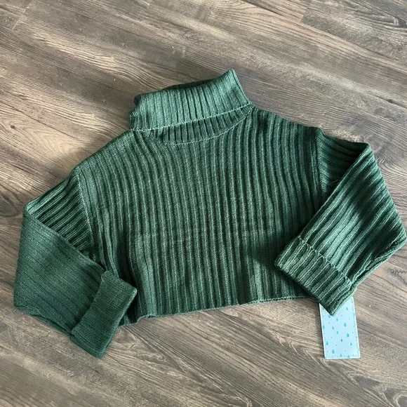 Sweet Rain Green Turtleneck Sweater - Picture 1 of 5